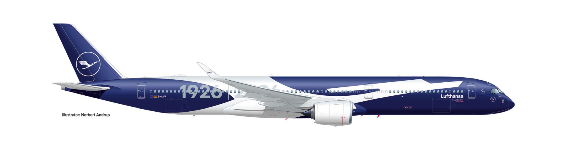 Herpa 539524 - Lufthansa Airbus A350-1000 "100 Jahre" - D-AIFA "Deutschland"