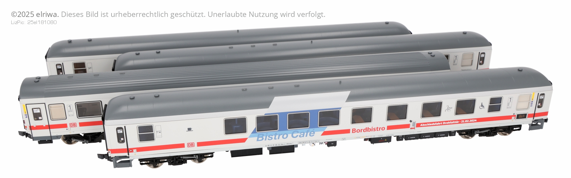 Roco 6200174 - 4er Set Personenwagen 'Abschiedsfahrt Drehfalttüren', DBAG, Ep.VI