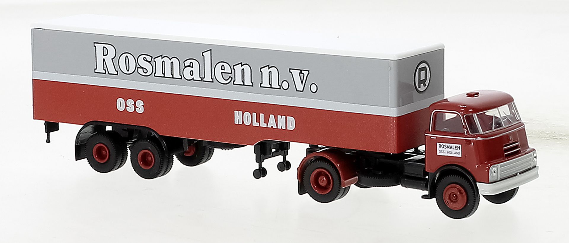 Brekina 85232 - DAF Do 2000 Koffer-Sattelzug 'Rosmalen' (NL), 1957