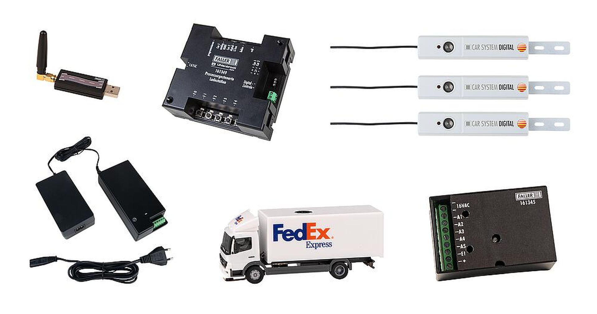 Faller 161340 - Car System Digital, Start-Set LKW MB Atego »FedEx« (HERPA)