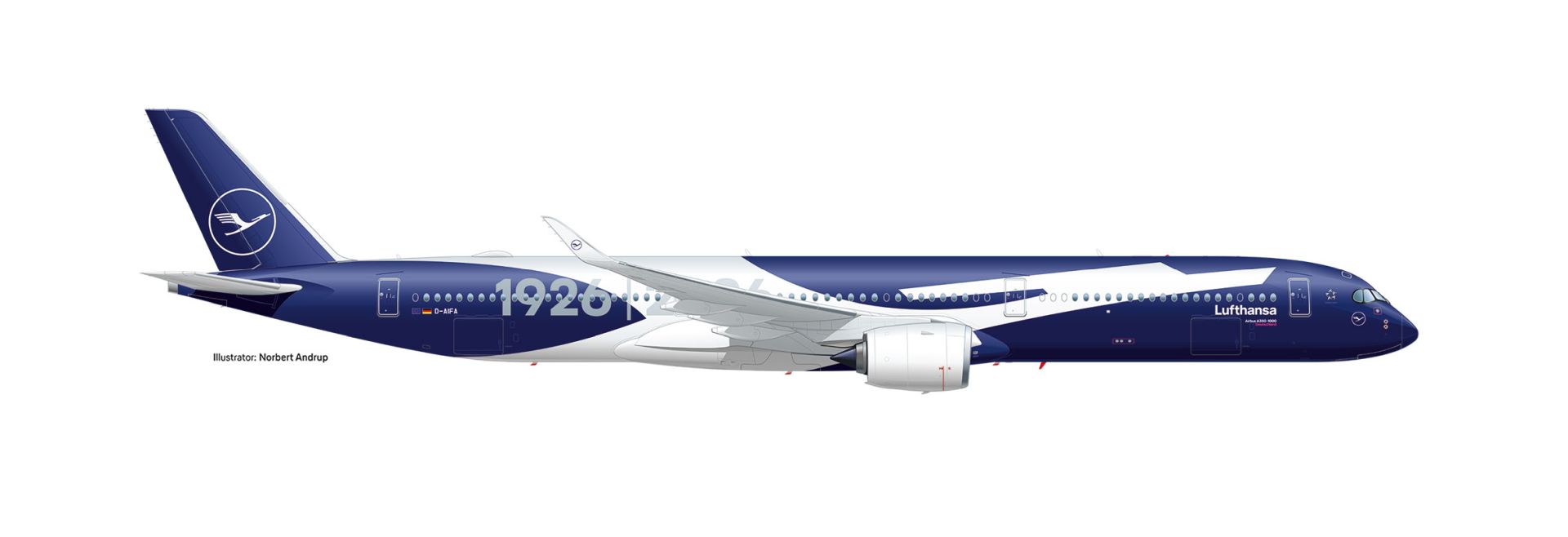 Herpa 574143 - Lufthansa Airbus A350-1000 "100 Jahre" - D-AIFA "Deutschland"