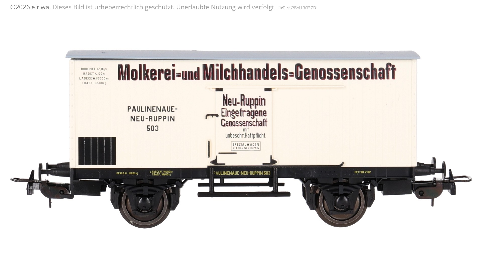 Tillig 76796 - Kühlwagen, PNE, Ep.I 'Molkerei- und Milchhandels-Genossenschaft Neu-Ruppin'