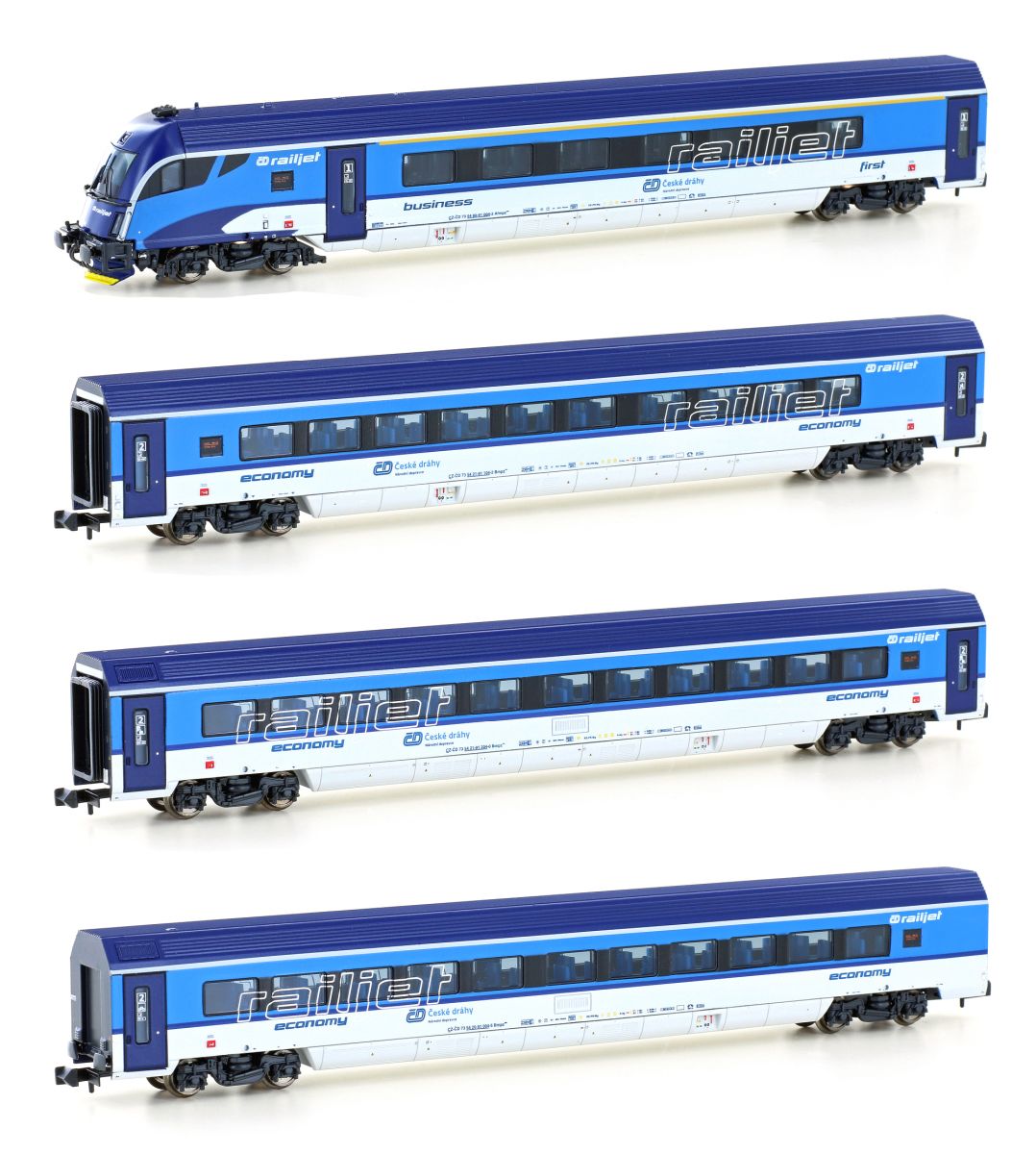 Hobbytrain H25230 - 4er Set Personenwagen Railjet, CD, Ep.VI, Set 1