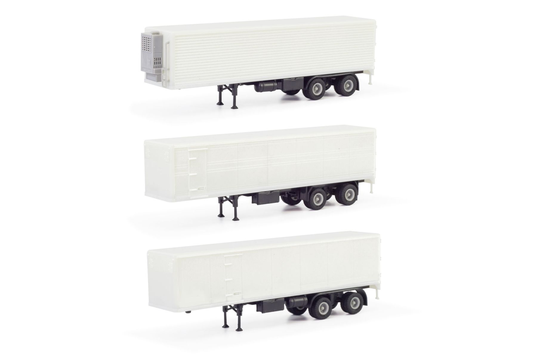 Herpa 87MBS026512 - Set mit drei undekorierten Kofferaufliegern