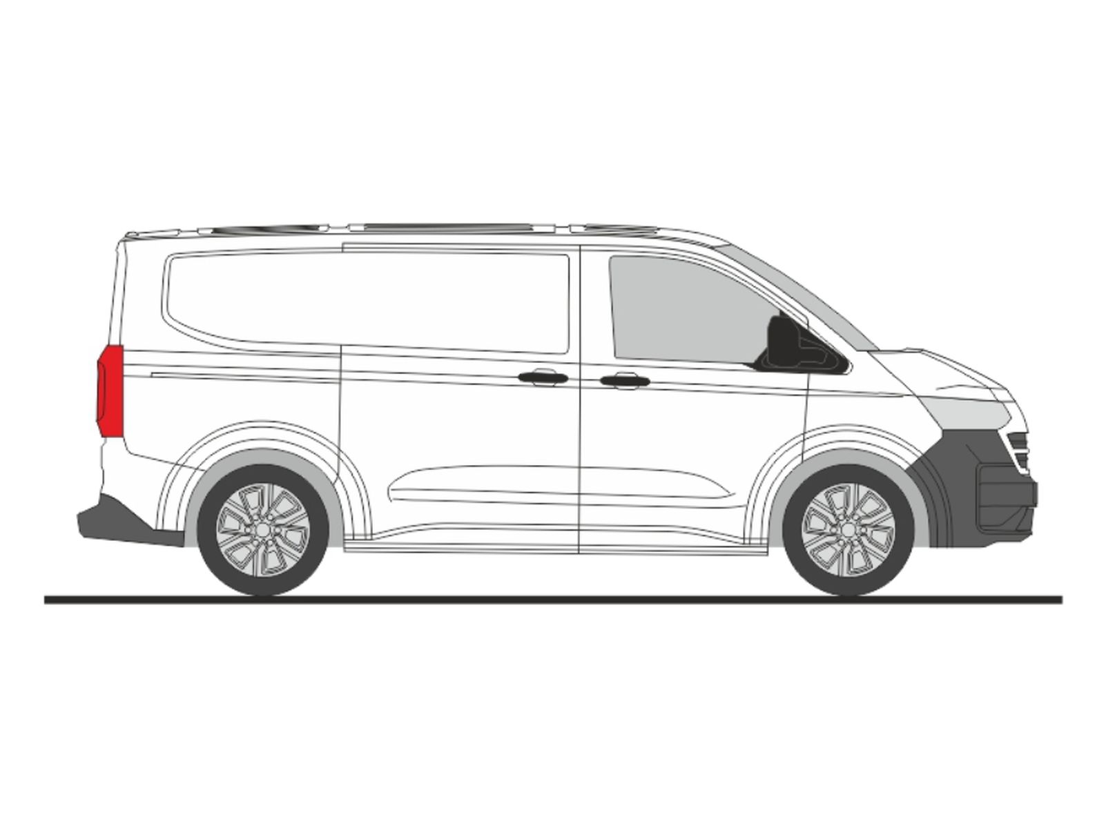 Rietze 11710 - Volkswagen Transporter T7 Kasten KR FD clear white