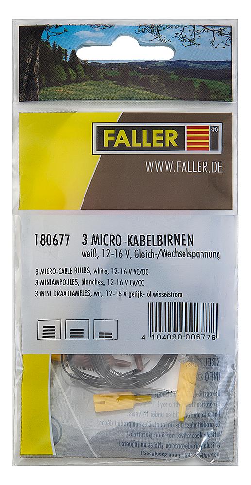 Faller 180677 - 3 Microkabelbirnen, weiß