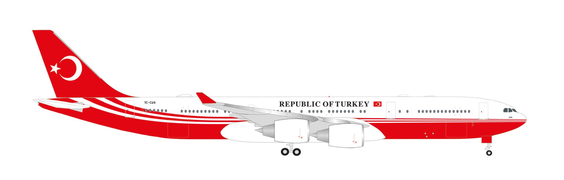 Herpa 538930 - Turkey Government Airbus A340-500 - TC-CAN