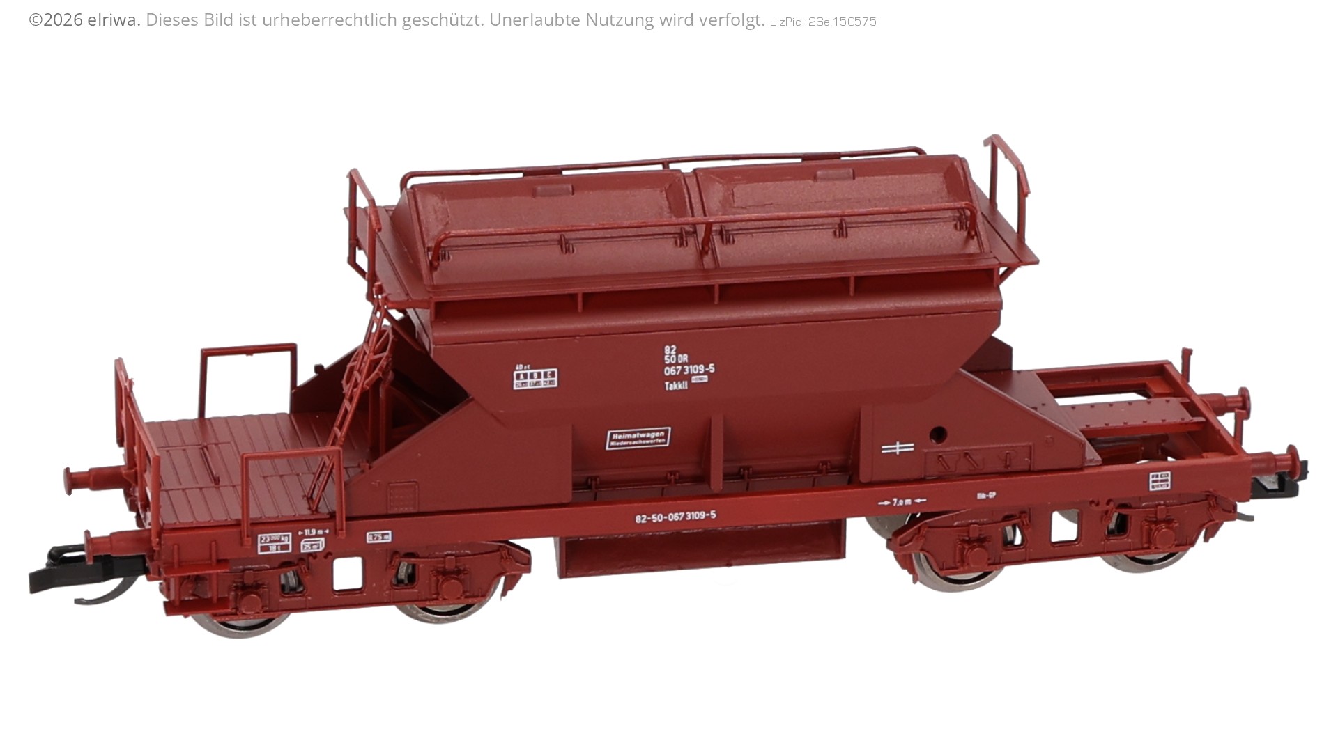 Hädl 25127-1 - Sattelboden-Selbstentladewagen Takkll, DR, Ep.IV, 3109-5, RAL 8004