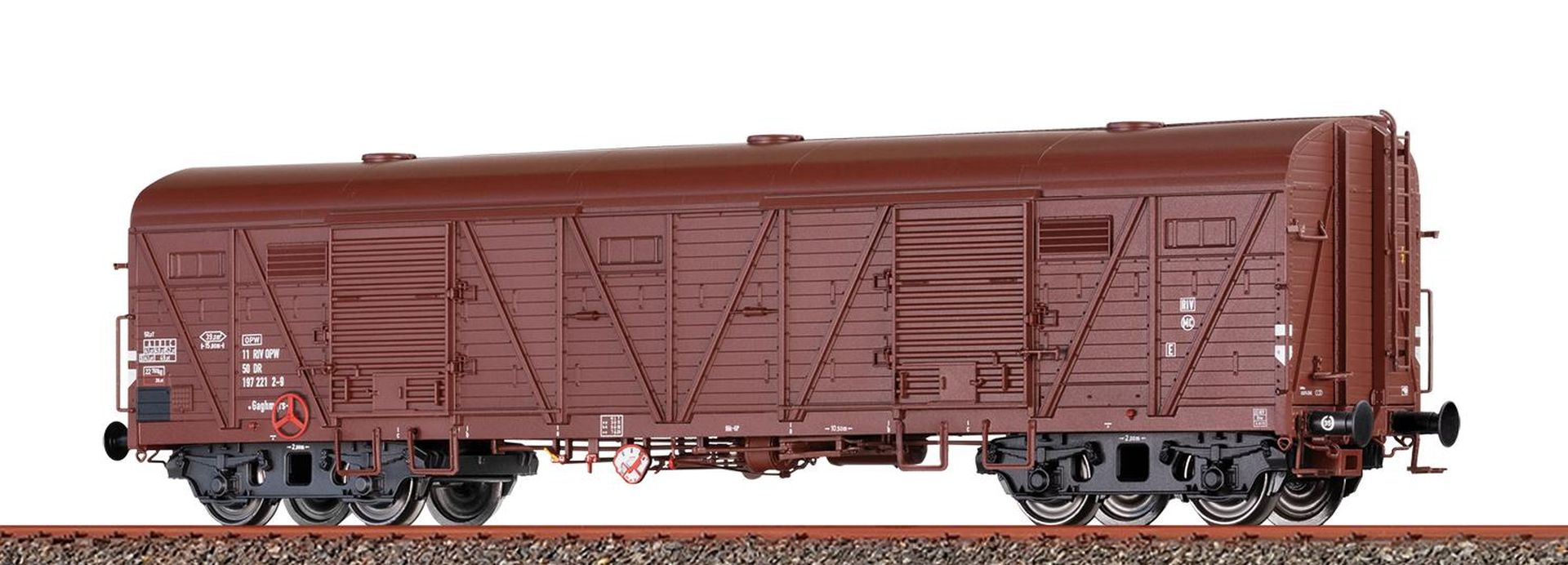 Brawa 51270 - Gedeckter Güterwagen Gaghmqrs-v, DR, Ep.IV