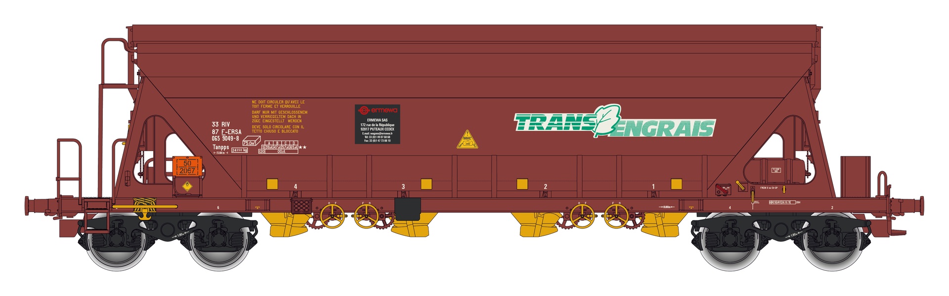 Albert Modell 065328 - Schüttgutwagen Tanpps, F-ERSA, Ep.VI 'Trans Engrais'