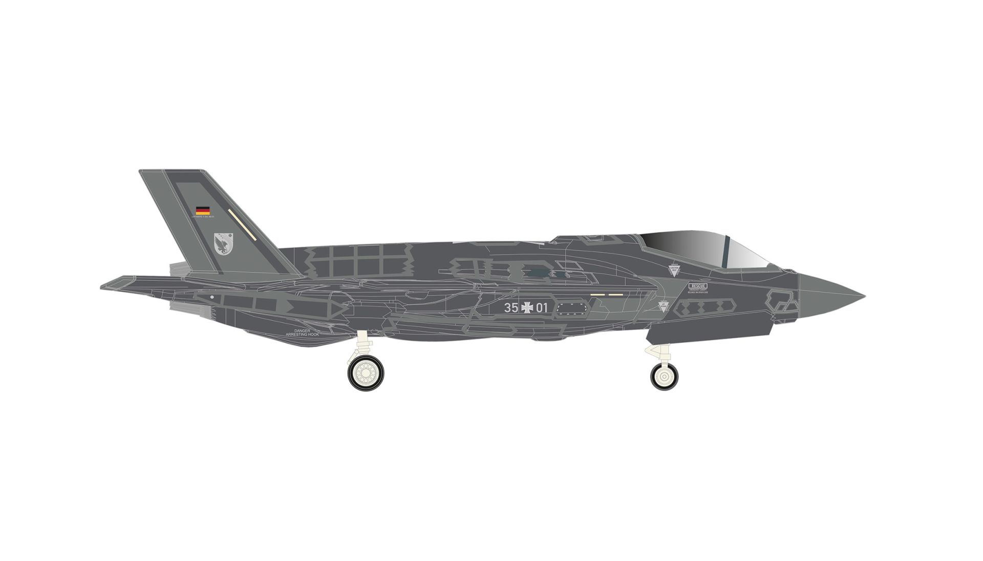 Herpa 574297 - Luftwaffe Lockheed Martin F-35A Lightning II - "Taktisches Ausbildungskommando" USA