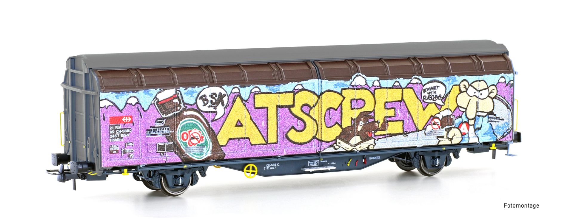 Hobbytrain H45108 - Schiebewandwagen Hbbillns, SBB, Ep.VI, Graffiti, Nr. 6