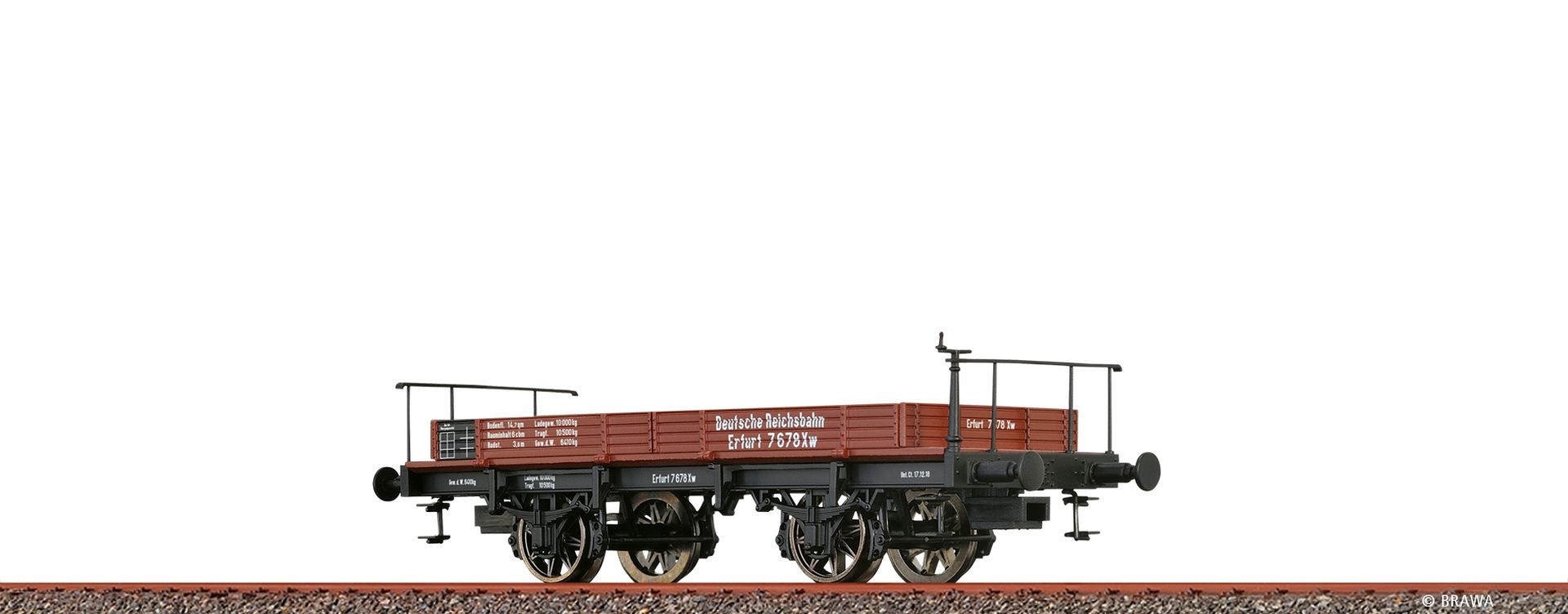 Brawa 47736 - Niederbordwagen Xw, DRG, Ep.II