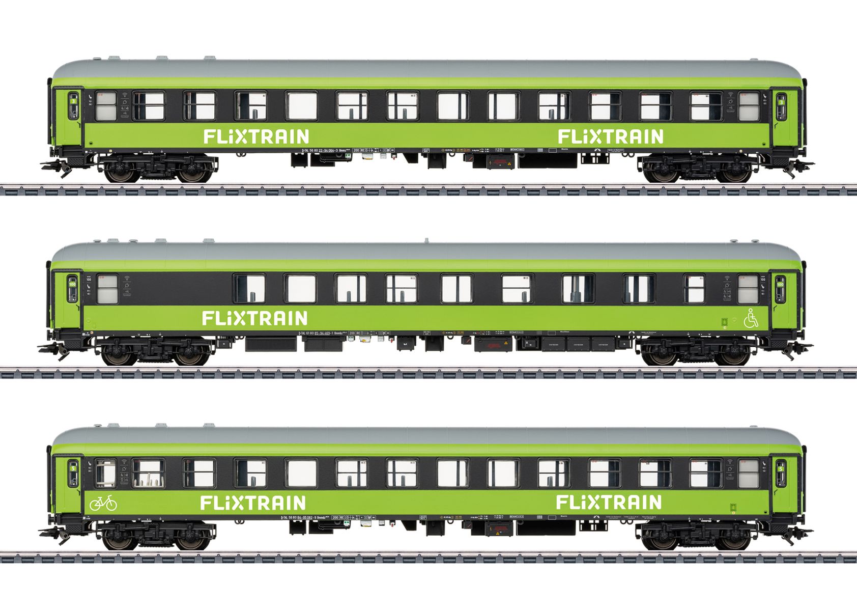 Märklin 42957 - 3er Set Personenwagen, FLIXTRAIN, Ep.VI, Set 1