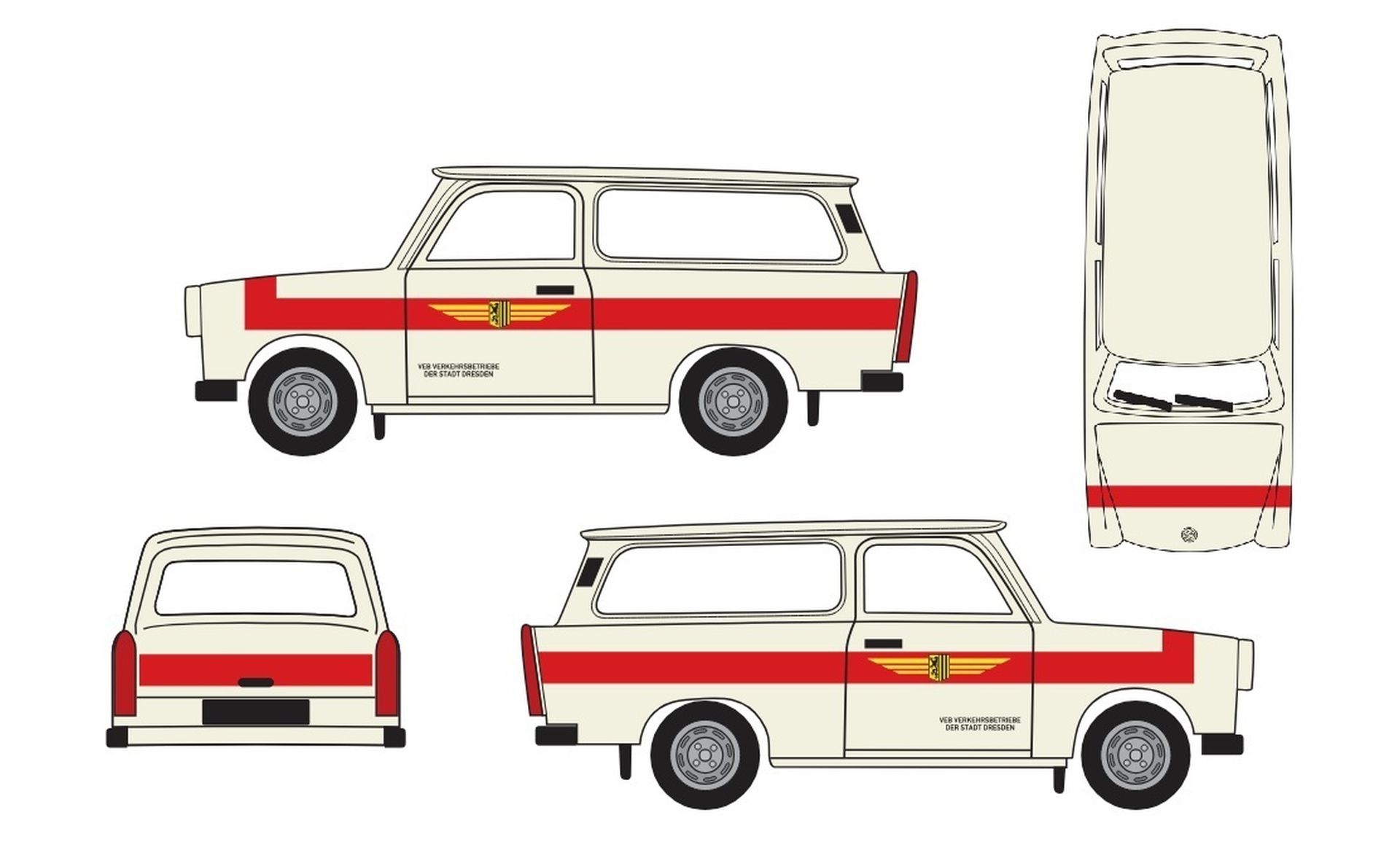 Herpa 03-427 - IFA Trabant P601 VEB Verkehrsbetriebe Stadt Dresden