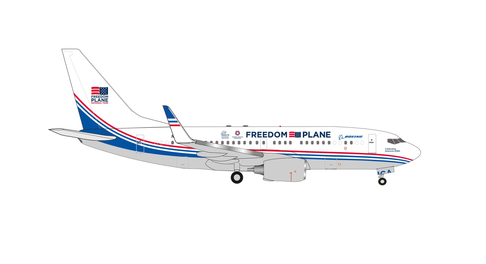 Herpa 539890 - Boeing 737-700BBJ "Freedom Plane" - N836BA