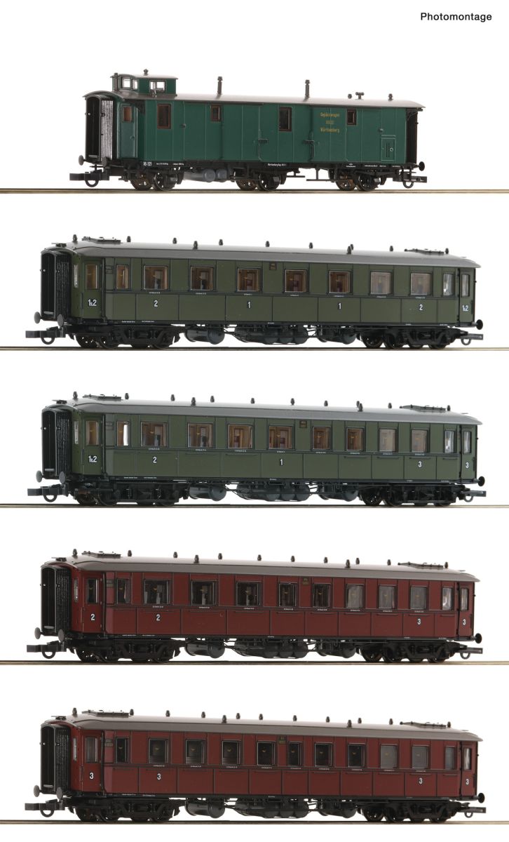 Roco 6200076 - 5er Set Personenwagen, K.W.St.E., Ep.I