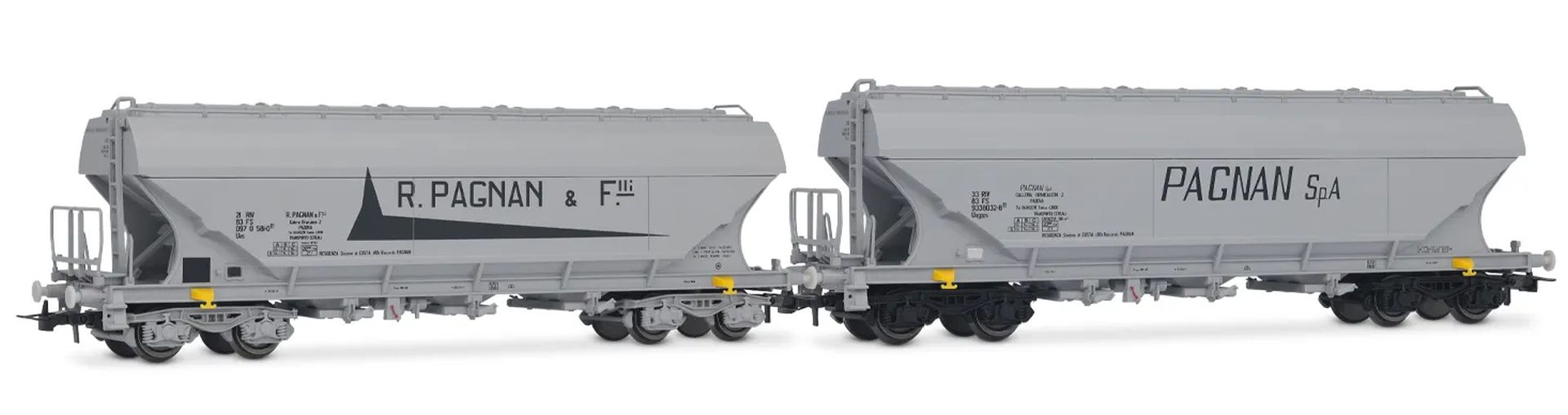 Rivarossi HR6678 - 2er Set Getreidesilowagen Uas, FS, Ep.IV 'Pagnan'