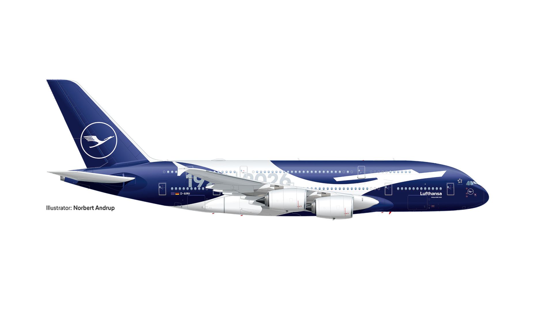 Herpa 574112 - Lufthansa Airbus A380 "100 Jahre" – D-AIMH
