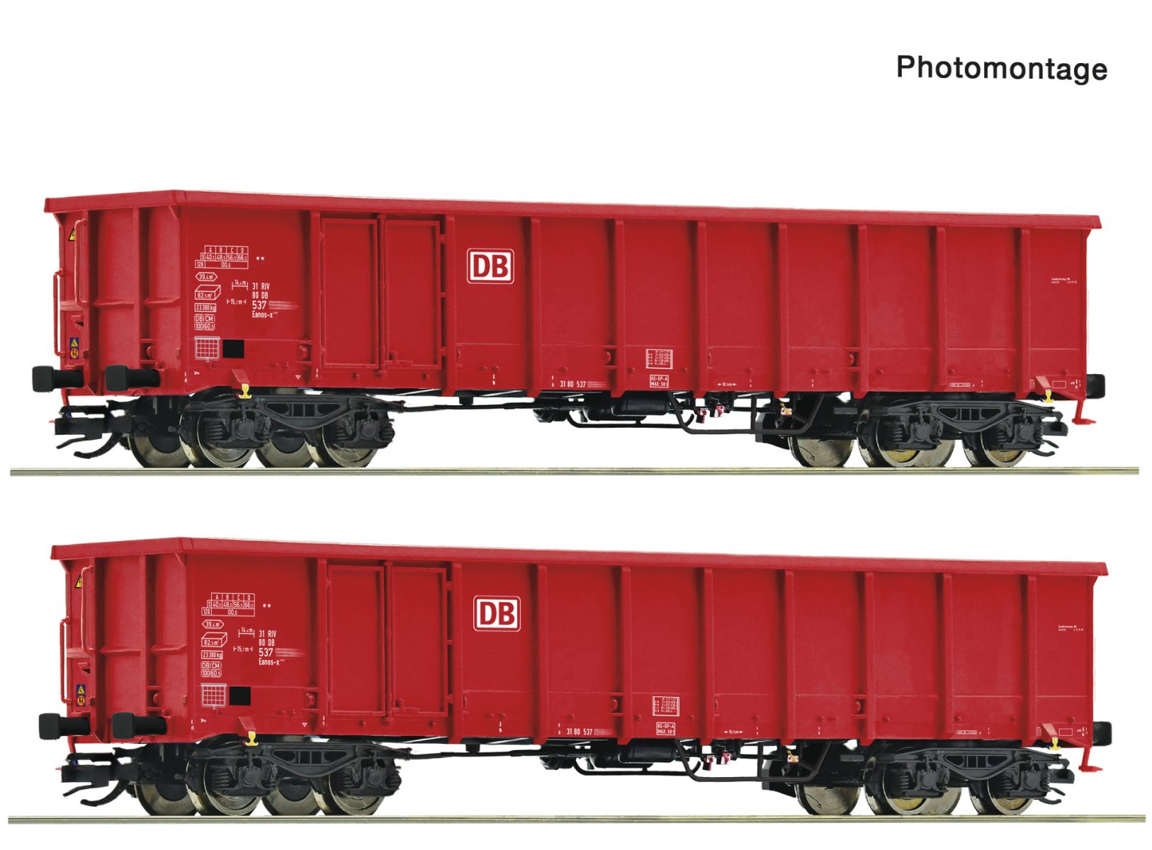 Roco 6680052 - 2er Set offene Güterwagen Eanos-x, DBAG, Ep.VI
