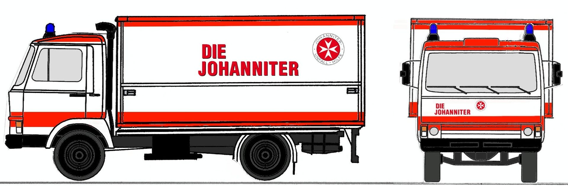 Loewe 4090 - Iveco Magirus "Zeta" 90M5 - Gerätewagen Johanniter