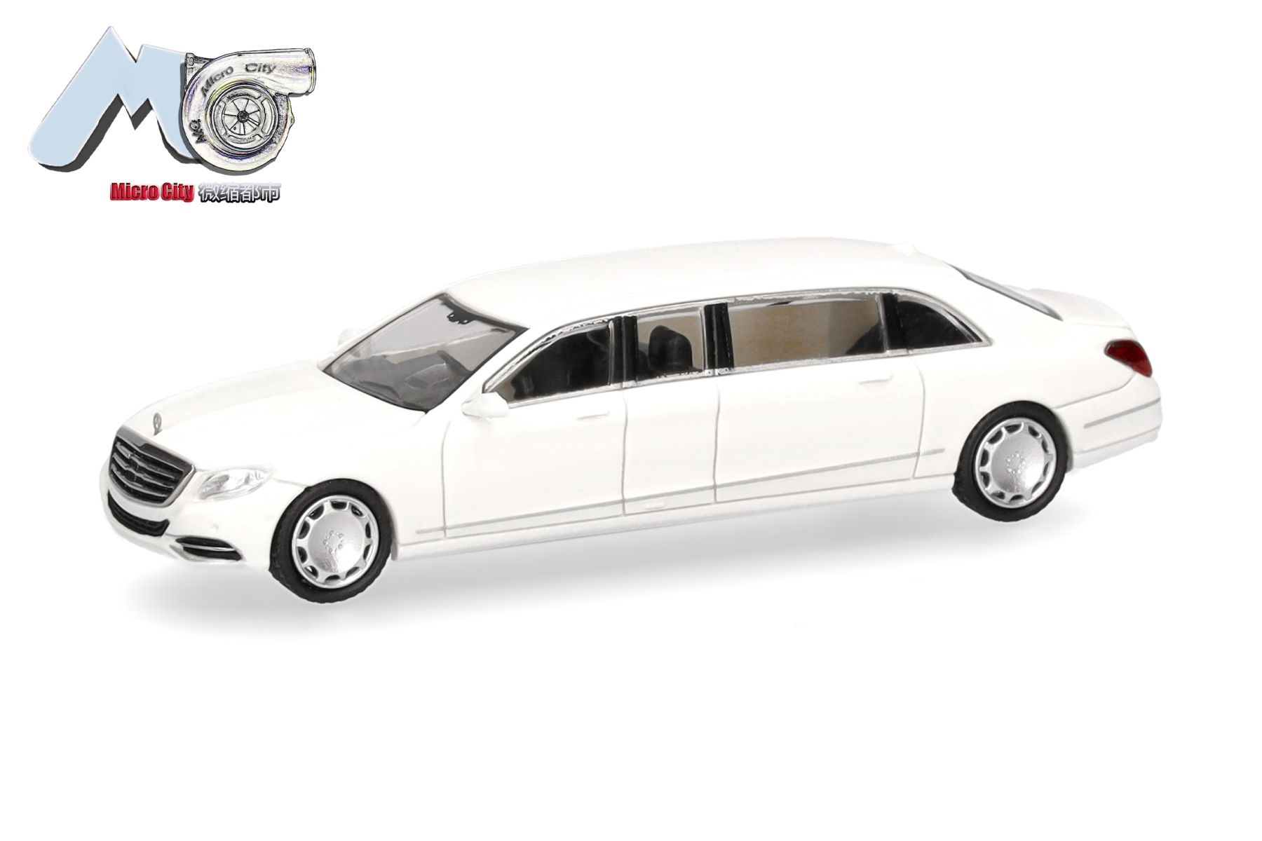Herpa 87MC000138 - MicroCity: Mercedes-Benz S600 Pullmann, weiß