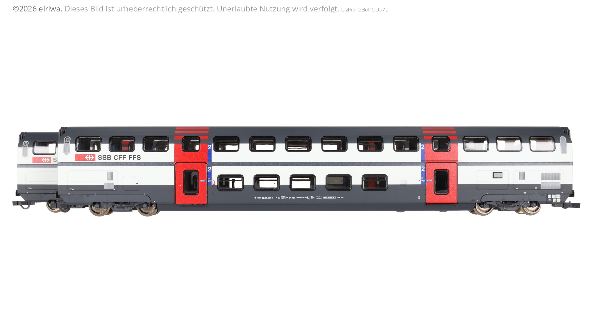 Roco 6200216 - 2er Set Doppelstockwagen 2. Klasse, A IC 2000, SBB, Ep.V-VI