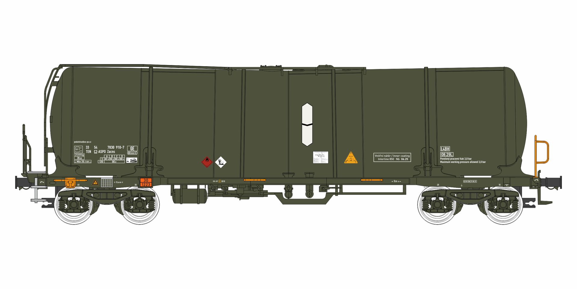 igra 96200083 - Kesselwagen Zacns 88, Militär 2, CZ, Ep.VI