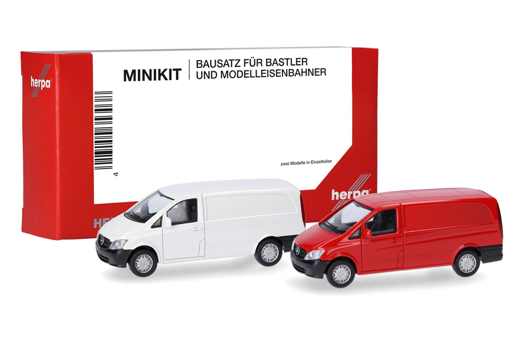 Herpa 014229-002 - MiniKit: Mercedes-Benz Vito Kasten 2010, weiß/rot