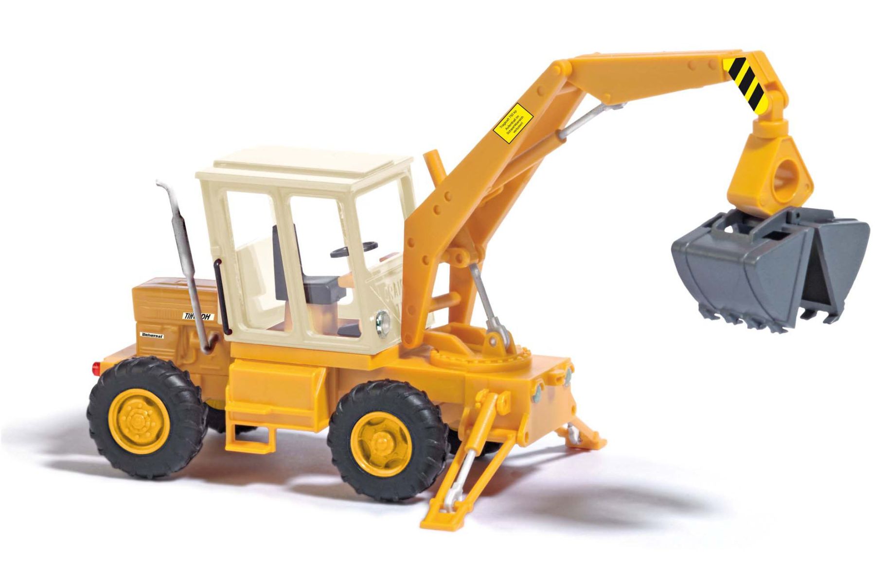 Busch 54402 - TIH 445 Schlepper mit Baggerschaufel, Orange/Beige Busch 54402 - TIH 445 Schlepper mit Baggerschaufel, Orange/Beige