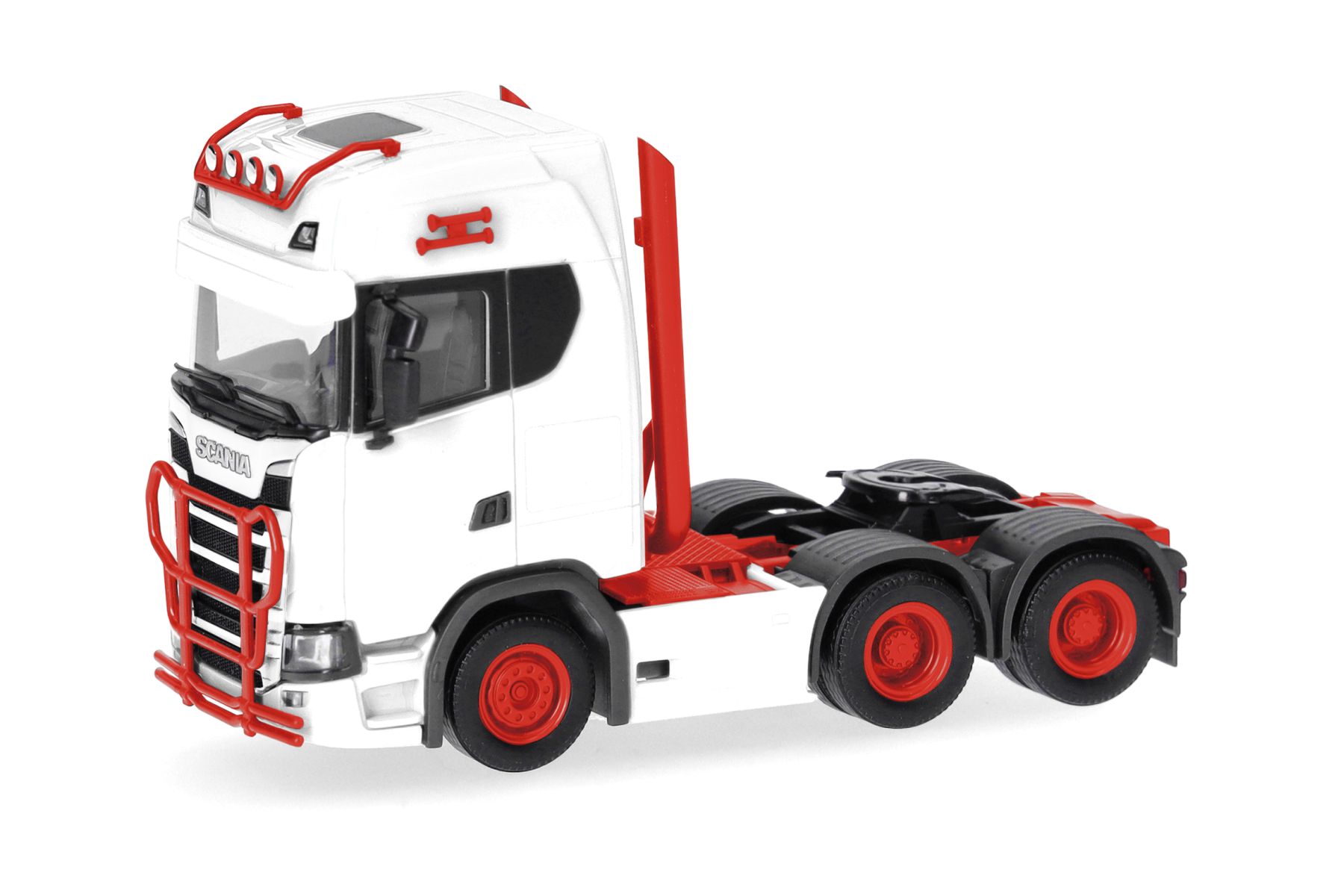 Herpa 314053-006 - Scania CS 20 HD Zugmaschine 3achs (6x4), weiß/rot