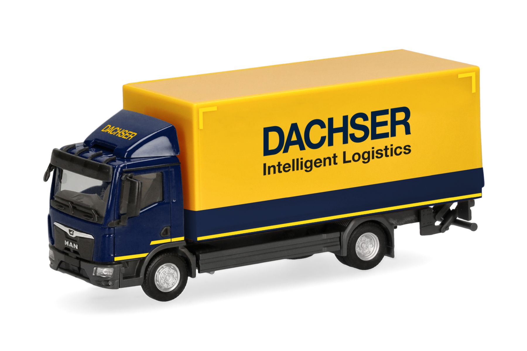 Herpa 322119 - MAN TGL 12t Koffer-LKW mit Ladebordwand "Dachser"