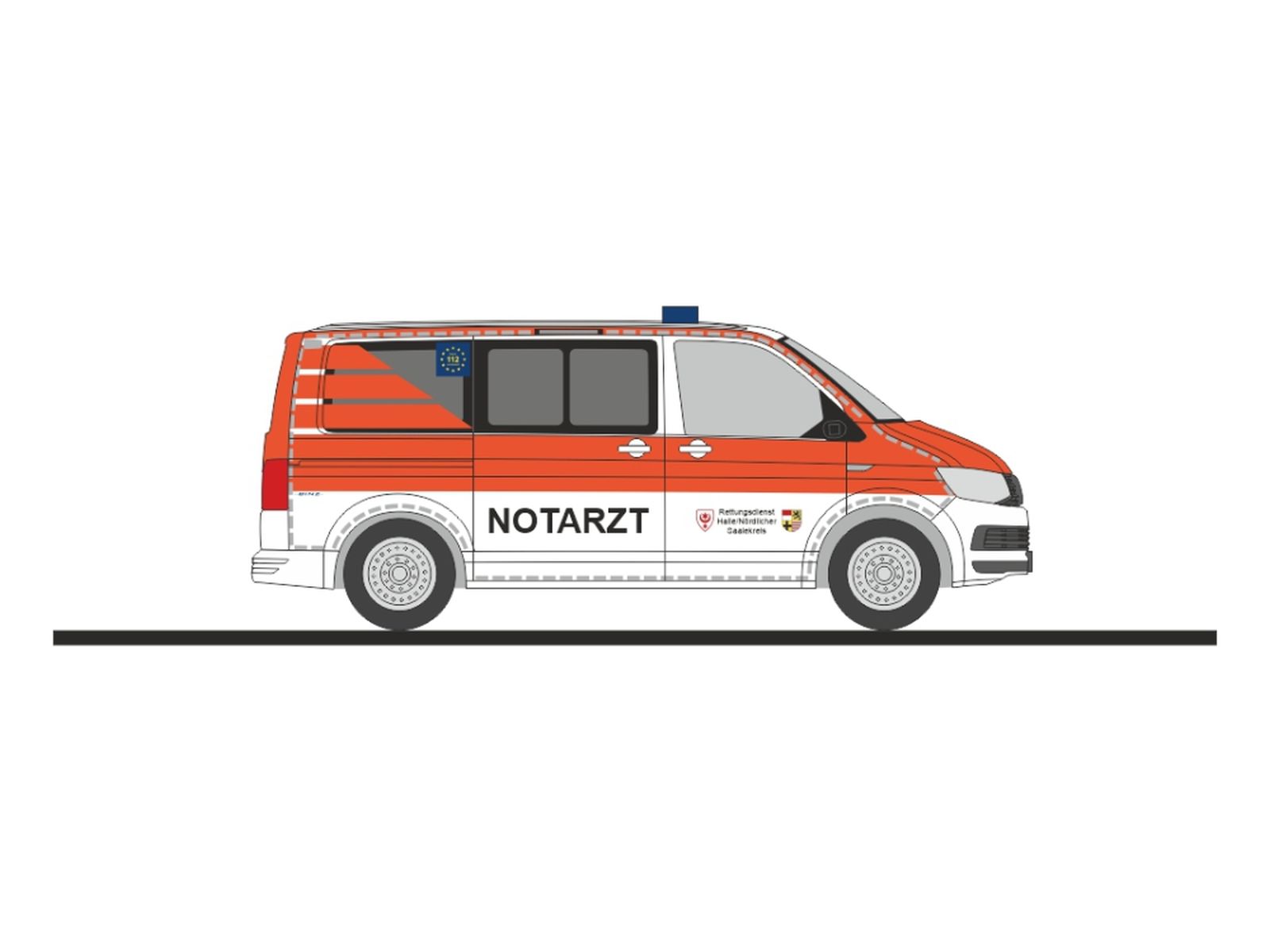 Rietze 53933 - Volkswagen T6 Notarzt Rettungsdienst Halle/Saale