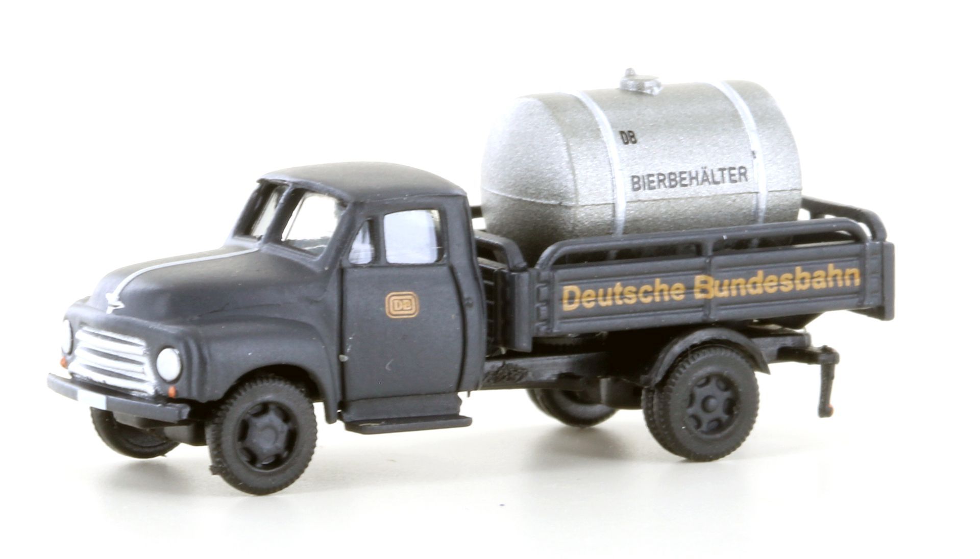 MiNis LC3239 - Opel Blitz Pritsche - DB mit „von Haus zu Haus“ Bierbehälter