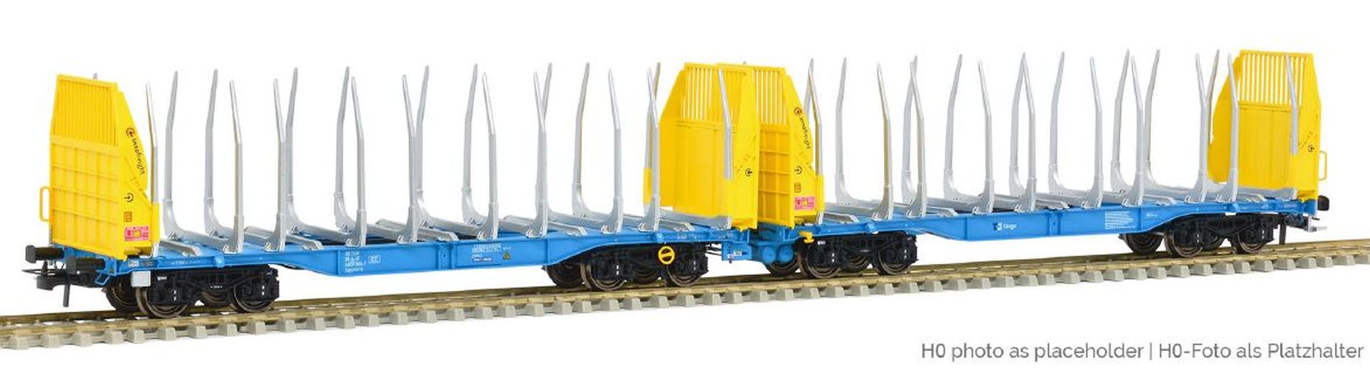 Sudexpress T657004 - Holztransportwagen Sggmrrs 90 'GigaWood', CD-Cargo, Ep.VI, blau-gelb, 004-1