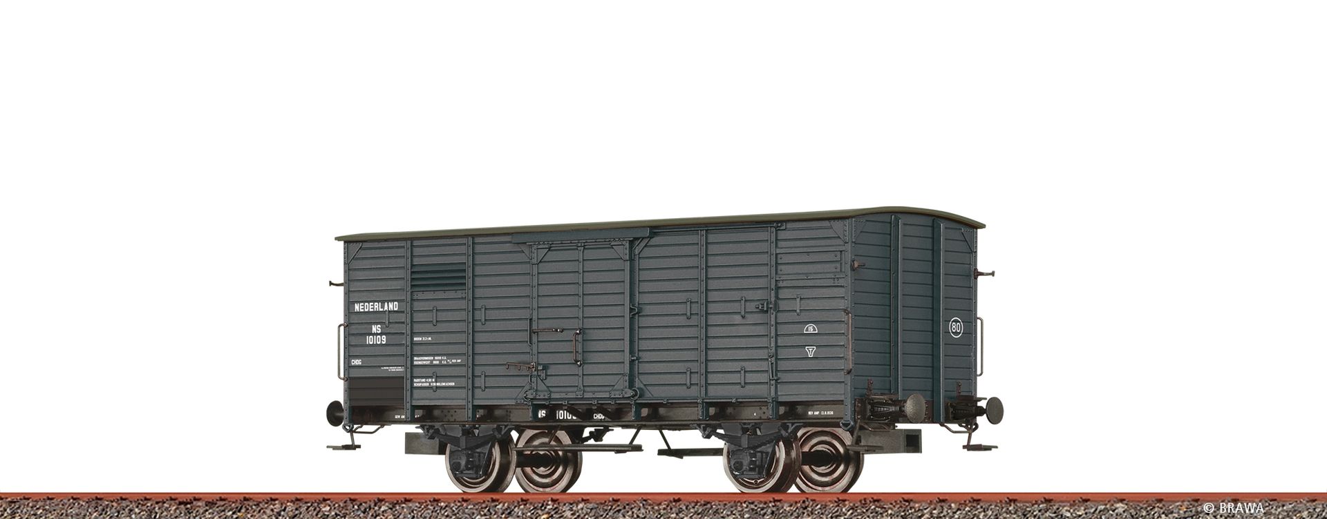 Brawa 49889 - Gedeckter Güterwagen CHDG, NS, Ep.II