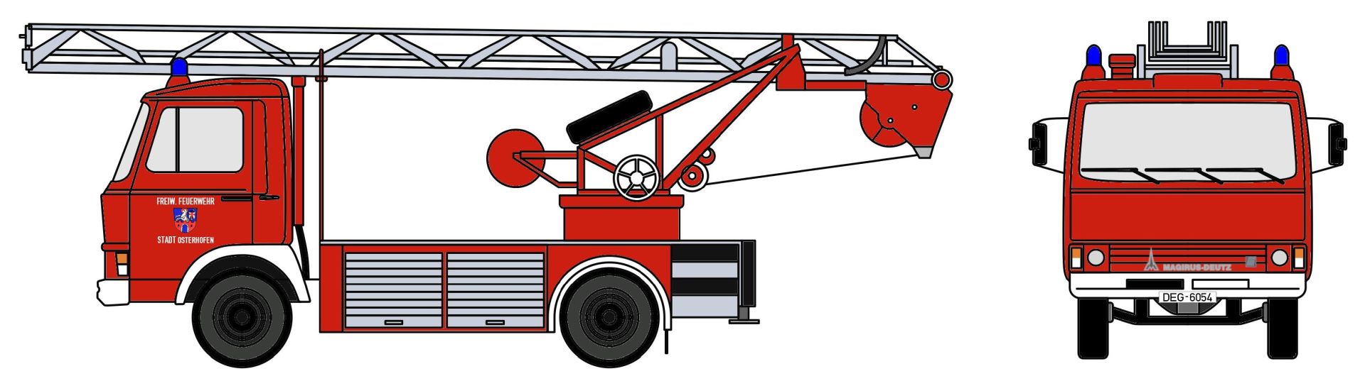 Loewe 4112 - Iveco Magirus "Zeta"  90M5 - DL18 Feuerwehr Osterhofen