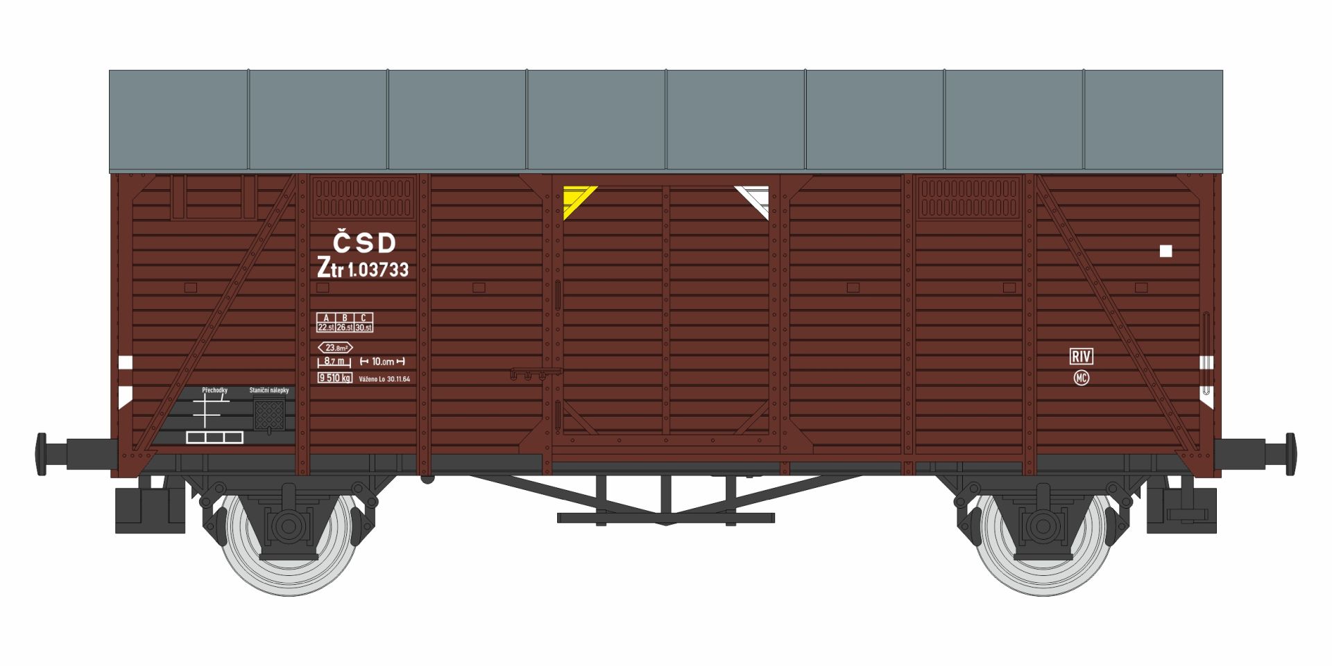 igra 96600013 - Gedeckter Güterwagen Ztr, CSD, Ep.III