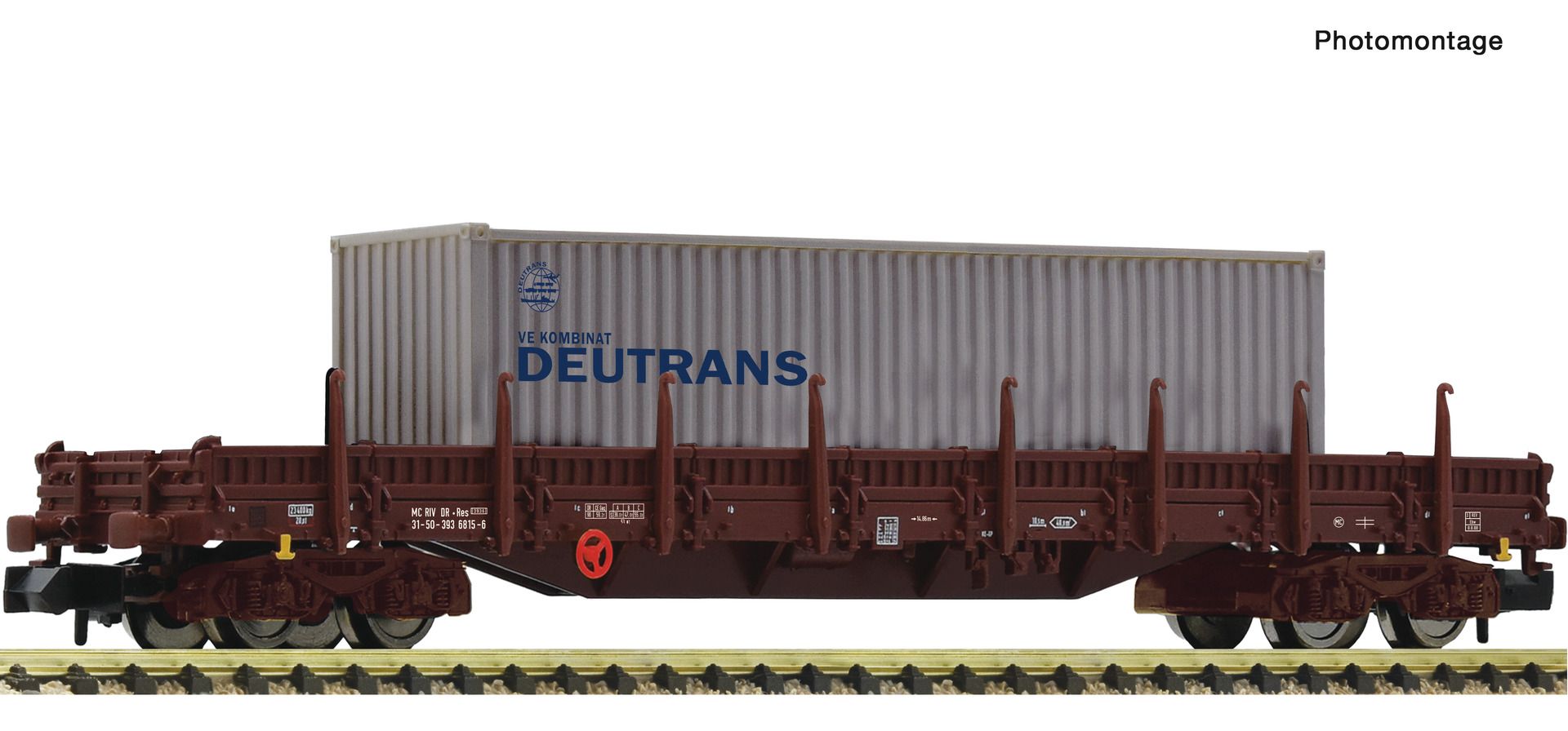 Fleischmann 6660045 - Schwenkrungenwagen Res mit 40'-Container 'DEUTRANS', DR, Ep.IV Fleischmann 6660045 - Schwenkrungenwagen Res mit 40'-Container 'DEUTRANS', DR, Ep.IV