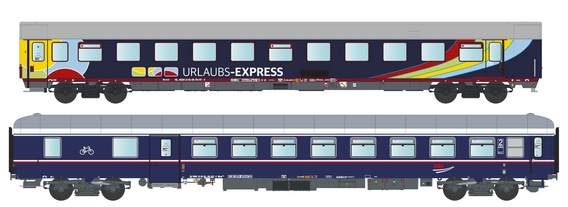 L.S. Models MW2303 - 2er Set Personenwagen, Urlaubs-Express, Ep-VI, Set 2