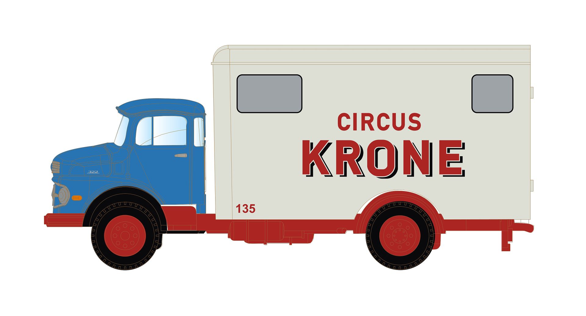 MiNis LC3471 - MB L322 Koffer Circus Krone