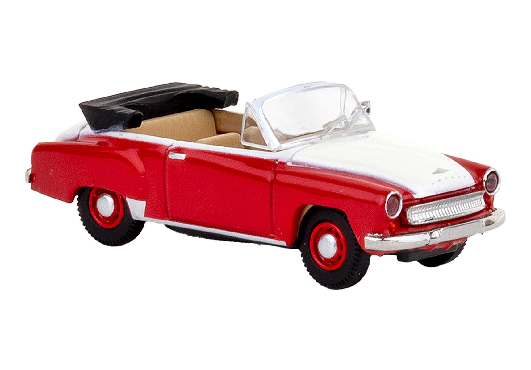 Brekina 27054 - Wartburg 311 Cabrio, rot/weiß