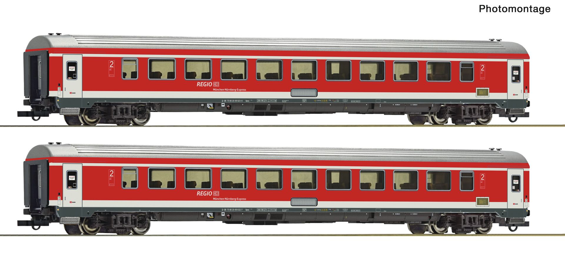 Roco 6200097 - 2er Set Personenwagen 'München-Nürnberg-Express', DBAG, Ep.VI, Set 2