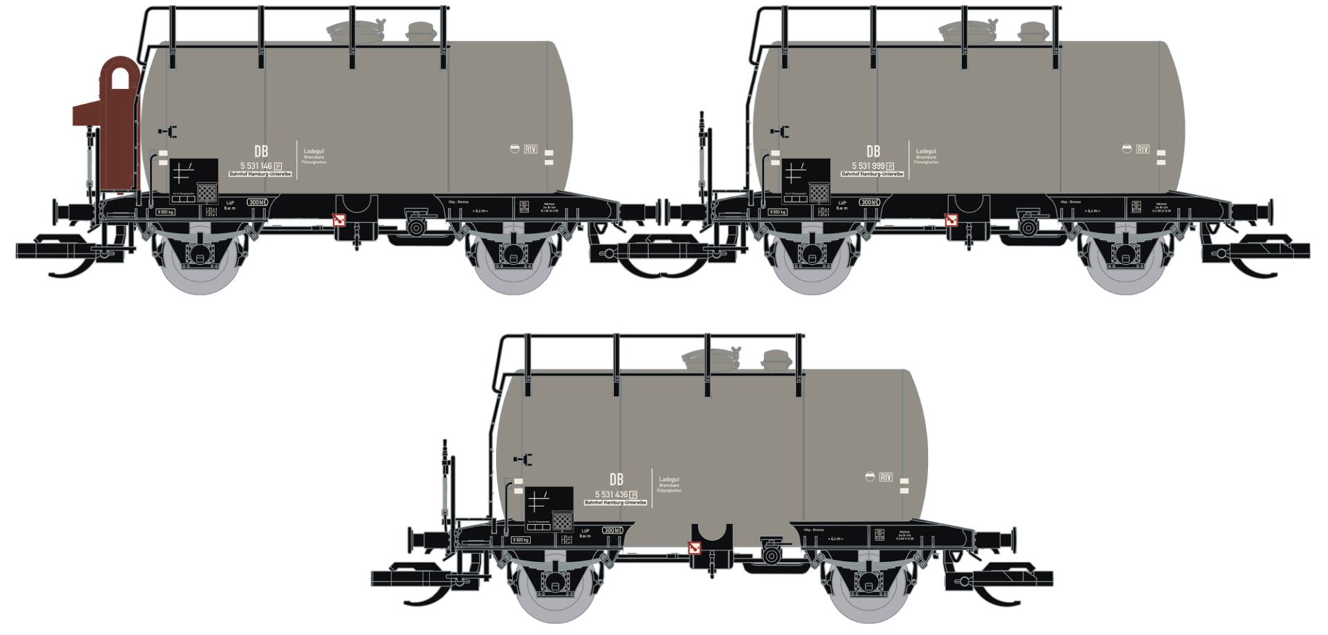Saxonia 120151 - 3er Set Kesselwagen 'Deutz', DB, Ep.III