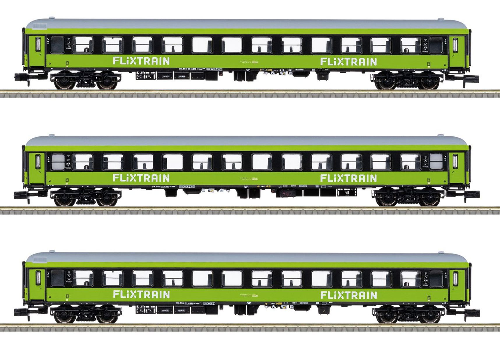 Trix 15462 - 3er Set Personenwagen, FlixTrain, Ep.VI