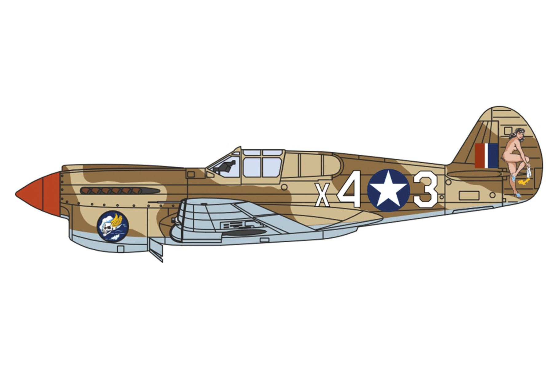 Herpa 81AC127 - Curtiss P-40F Warhawk - X43 "Miss Memphis", North Africa 1943 - X43