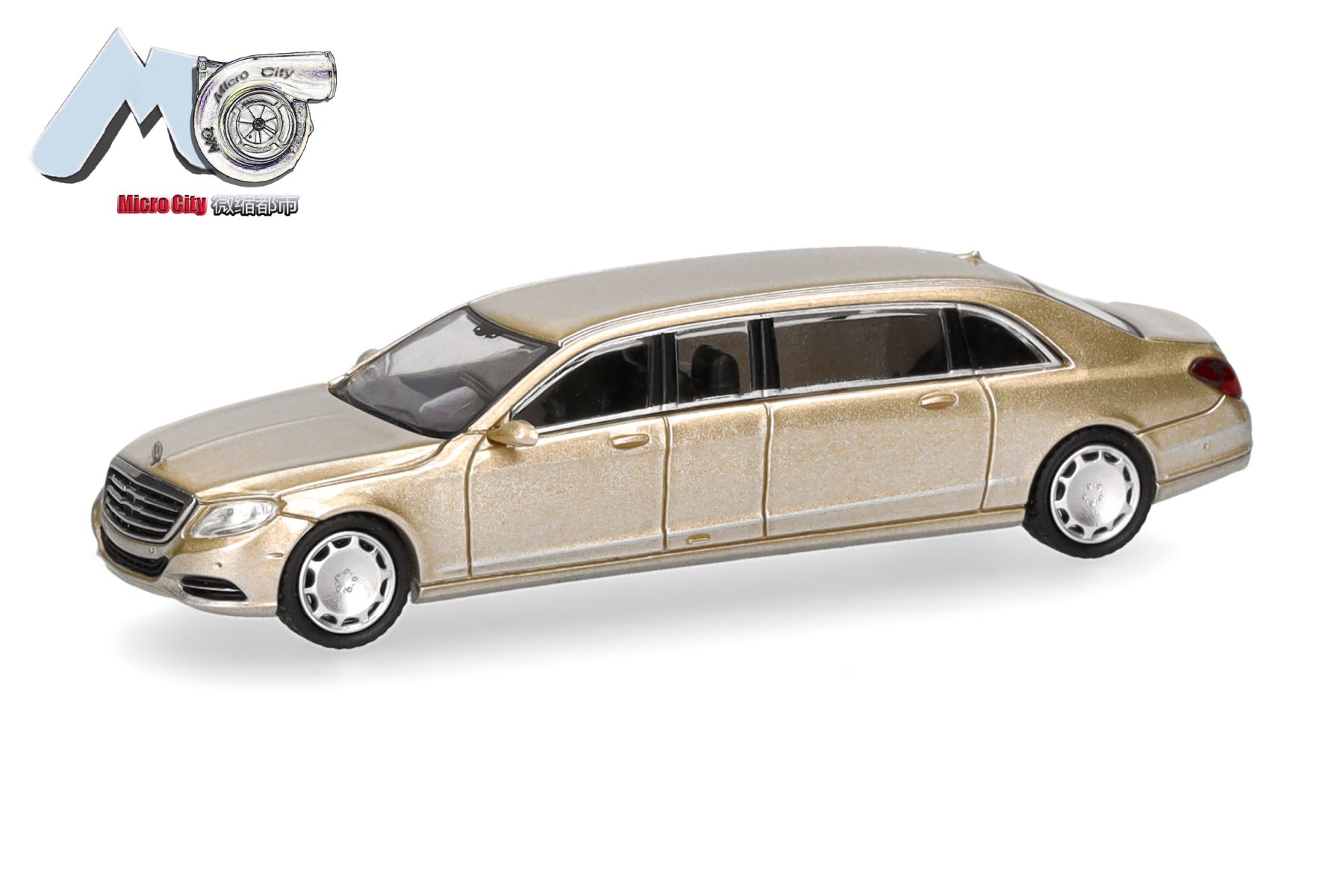 Herpa 87MC000137 - MicroCity: Mercedes-Benz S600 Pullmann, champagnergold