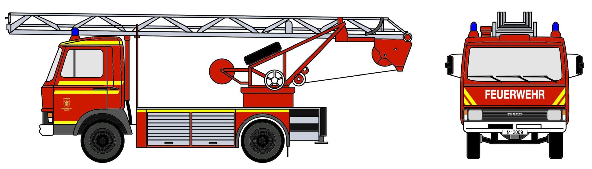 Loewe 4118 - Iveco Magirus "Zeta"  90M5 - DL18 Feuerwehr München (Facelift)