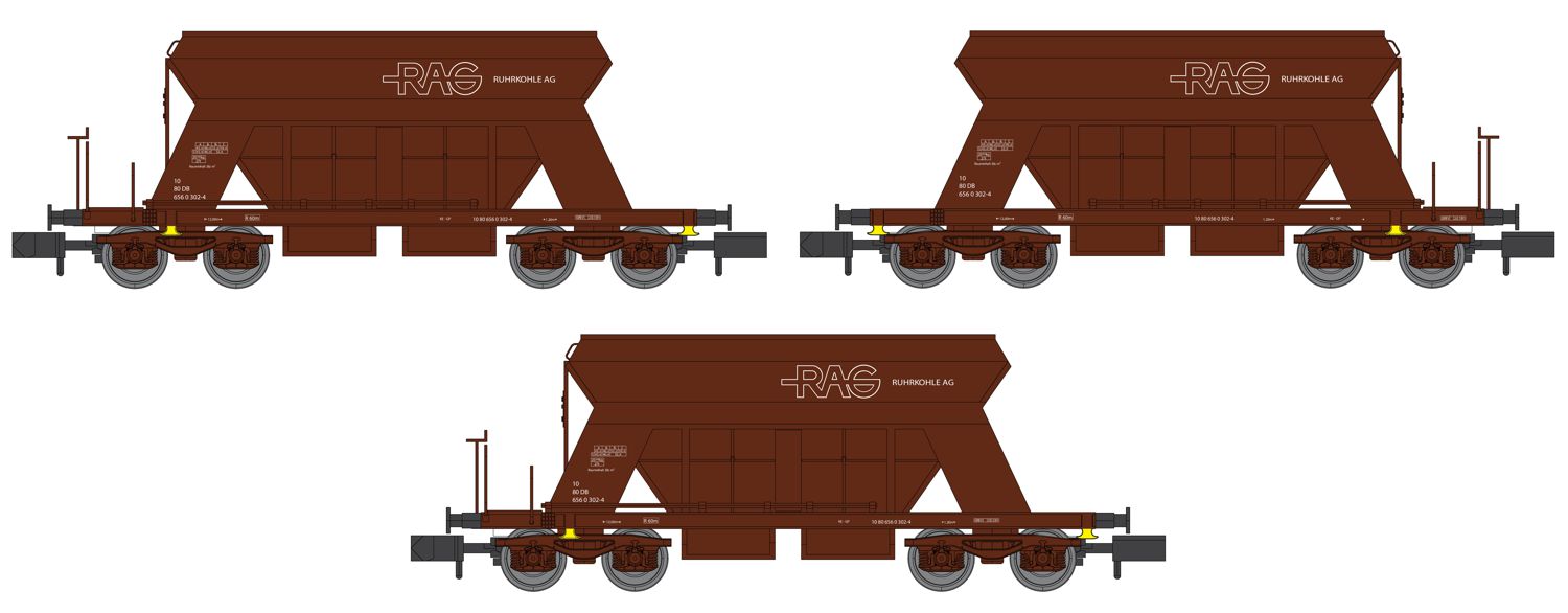 Lemke-Collection LC66305 - 3er Set Selbstentladewagen, RAG, Ep.IV