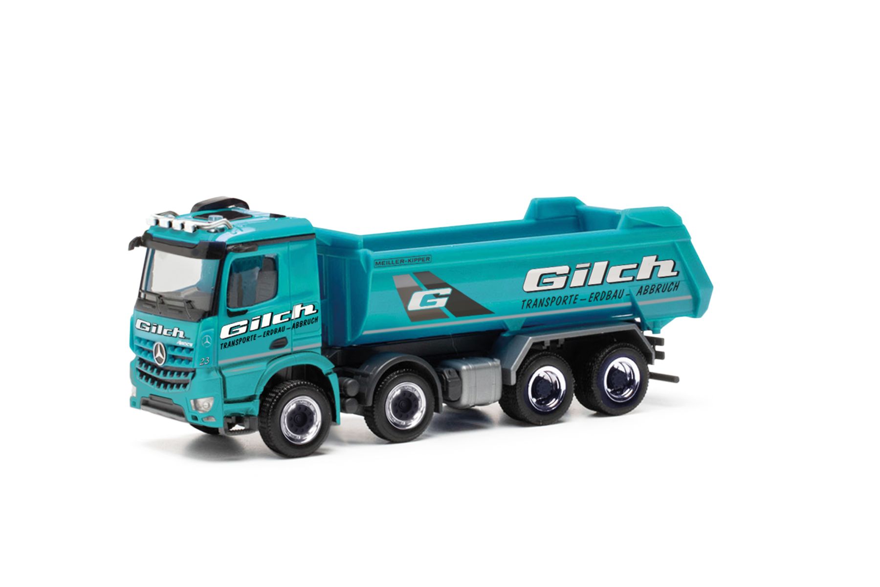 Herpa 321174 - Mercedes-Benz Arocs Rundmulden-LKW "Gilch Erdbau und Transport"
